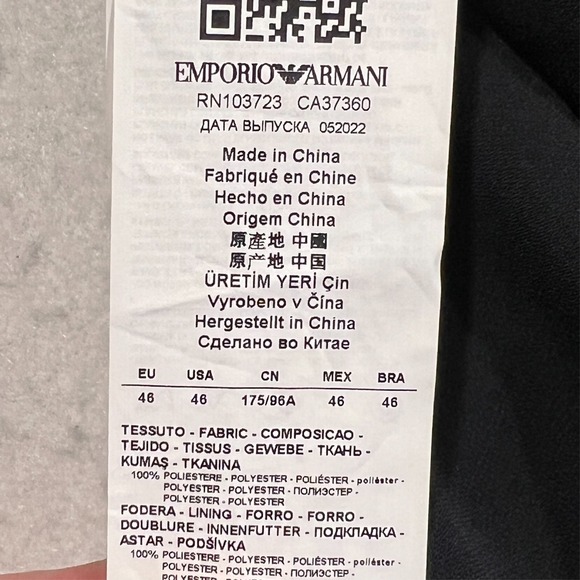 Emporio Armani Faux Wrap Dress Long Sleeve Navy Blue Women's 46 NWT - Picture 10 of 14